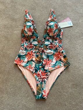 Women's Cosita Linda Floral One-Piece plunge Swimsuit